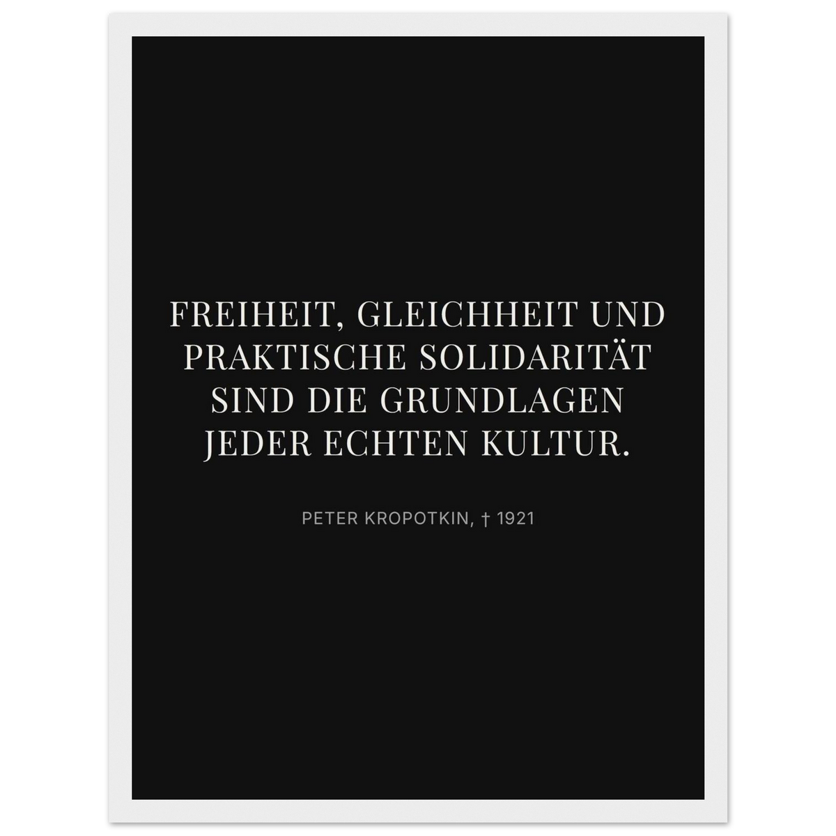 Kroponkins Wege im Dunkeln – Typografie auf Leinwand – Motiv 4 (Klassisches Poster mit Holzrahmen)