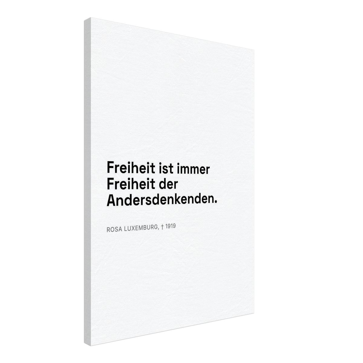 Rosa-Luxemburgs-Worte in Schweizer Weiss – Motiv 2 (Leinwand)