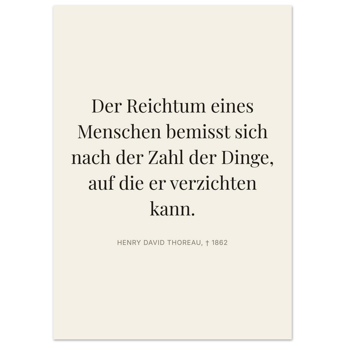 Thores Wege zum Reichtum - Typografisches Zitat in Bauhaus-Stil (Premium Poster auf mattem Papier) [Editorial-Beige]