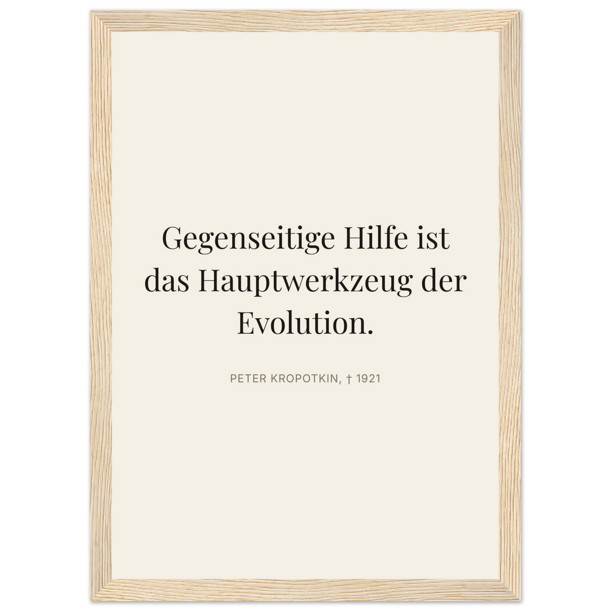 Kroponkins Wege im Dunkeln – Typografie auf Leinwand (Klassisches Poster mit Holzrahmen) [Editorial-Beige]