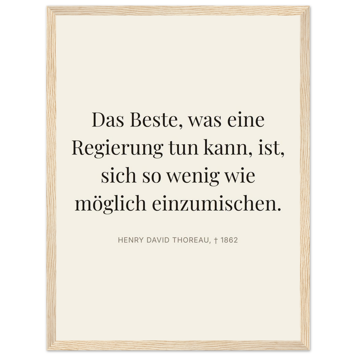 Thores Dunkle Worte im Schweizer Weiss (Klassisches Poster mit Holzrahmen) [Editorial-Beige]