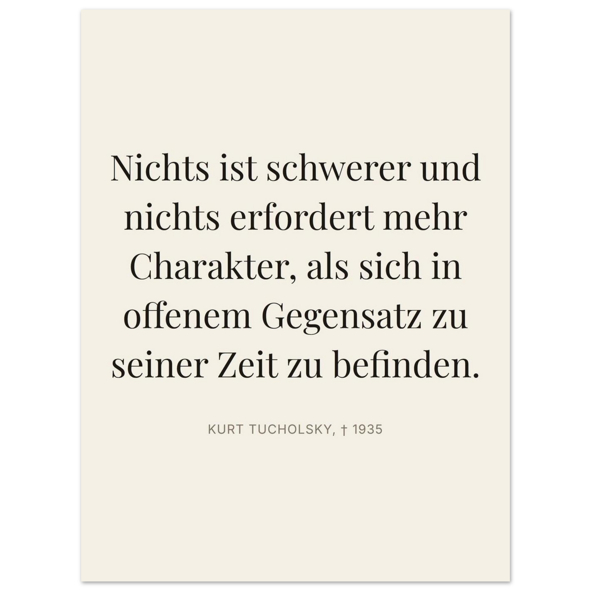 Tuchs Verzweiflung im Schweizer Weiss (Premium Poster auf mattem Papier) [Editorial-Beige]