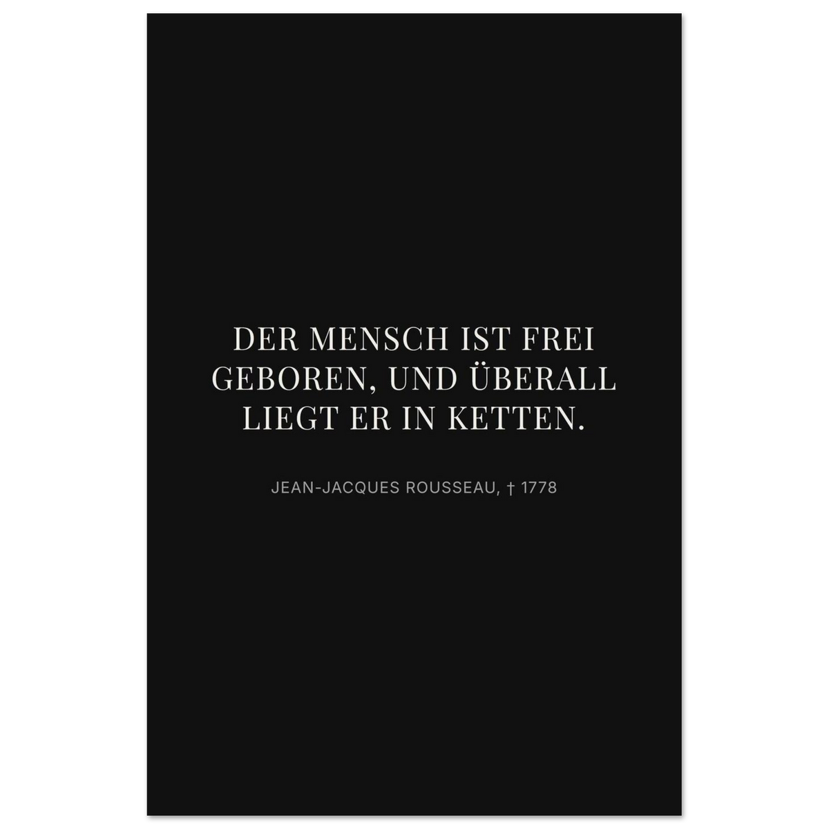 Freiheit im Dunkeln - Typografisches Zitat auf Leinwand (Premium Poster auf mattem Papier)