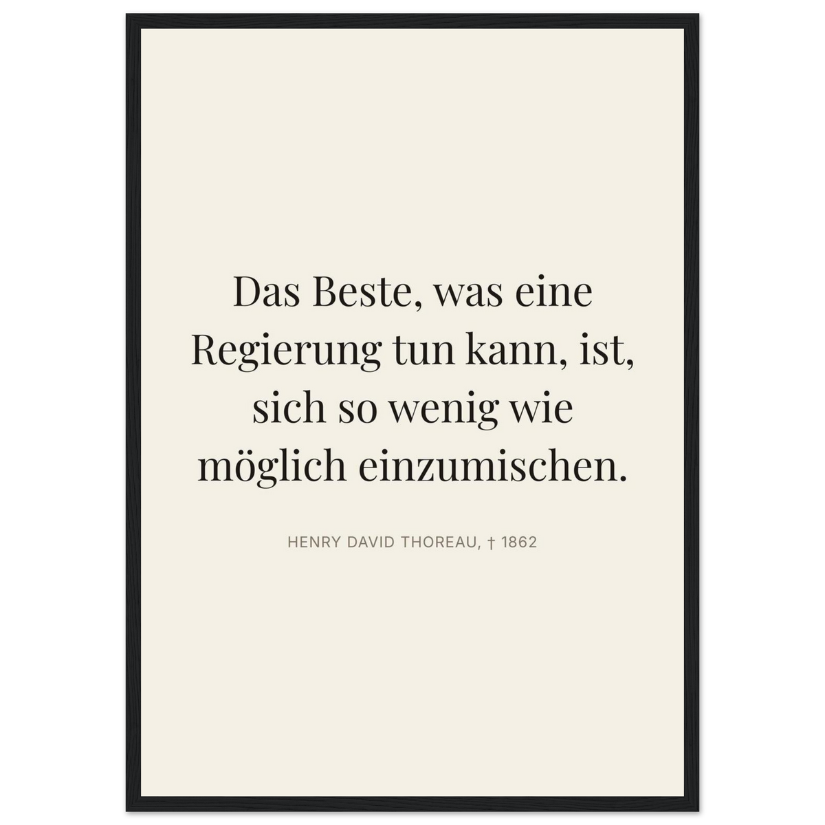 Thores Dunkle Worte im Schweizer Weiss (Klassisches Poster mit Holzrahmen) [Editorial-Beige]