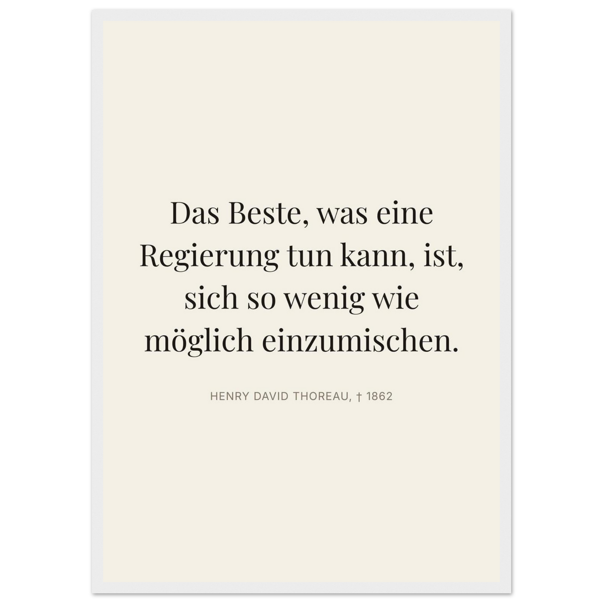 Thores Dunkle Worte im Schweizer Weiss (Klassisches Poster mit Holzrahmen) [Editorial-Beige]