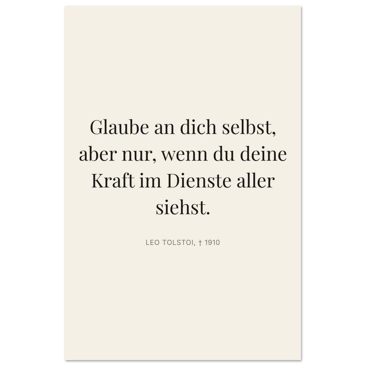 Leo Tolskis Wege zum Schweizer Weiss (Premium Poster auf mattem Papier) [Editorial-Beige]