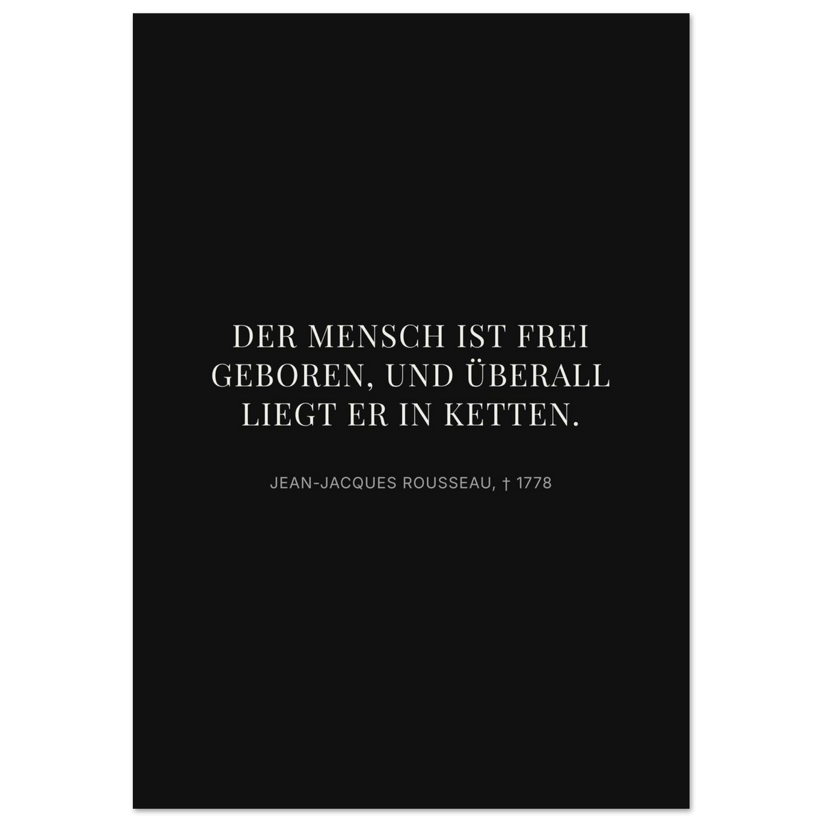 Freiheit im Dunkeln - Typografisches Zitat auf Leinwand (Premium Poster auf mattem Papier)