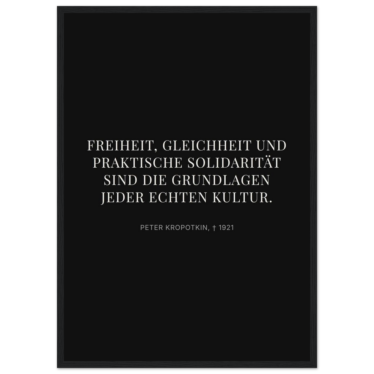 Kroponkins Wege im Dunkeln – Typografie auf Leinwand – Motiv 4 (Klassisches Poster mit Holzrahmen)
