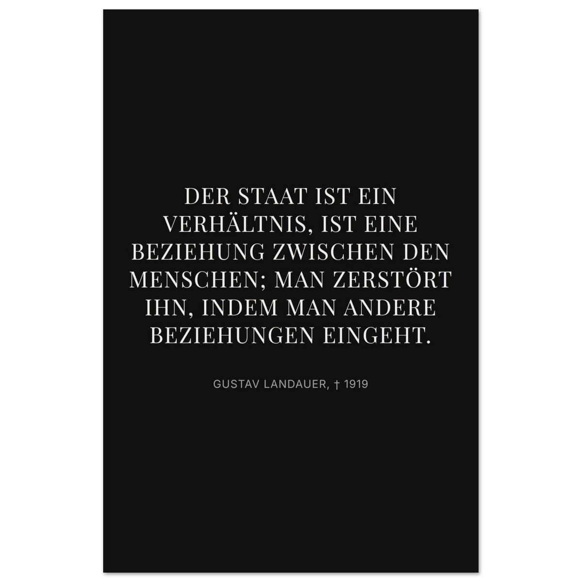 Gustavs Dunkle Wege – Typografie auf Leinwand (Premium Poster auf mattem Papier) [Display-Dunkel]