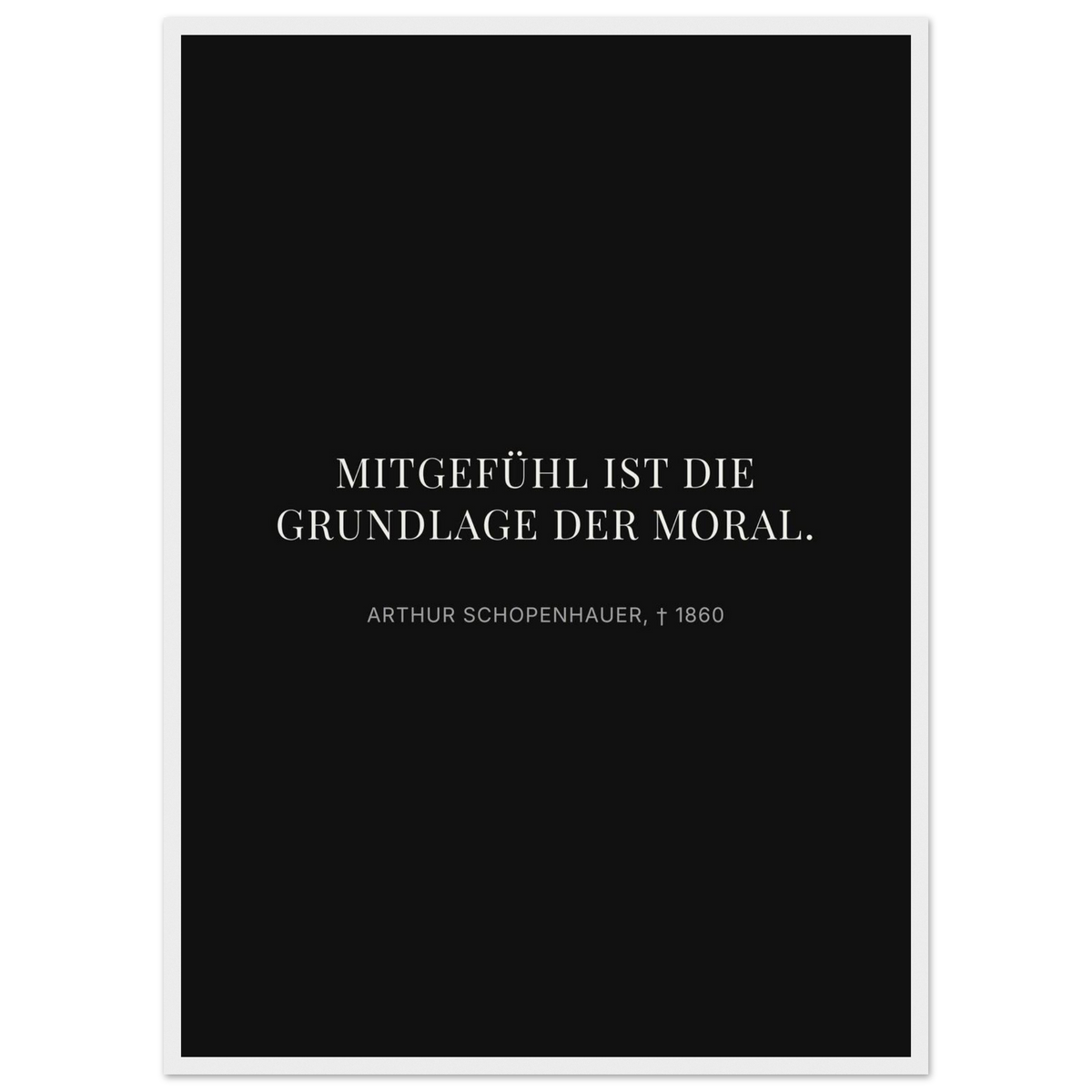 Schwarze Buchstaben auf cremeweißer Leinwand (Klassisches Poster mit Holzrahmen) [Display-Dunkel]