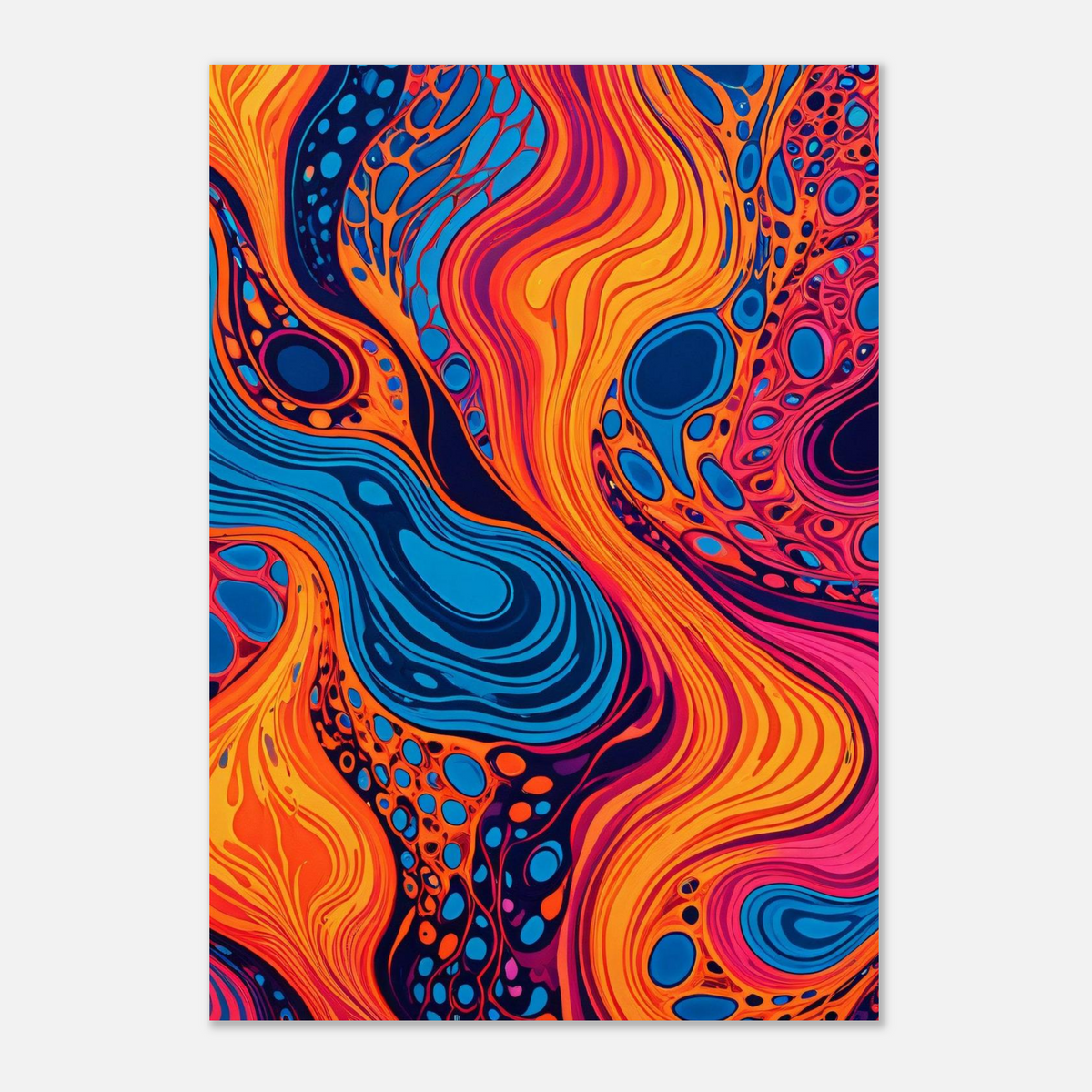 Konzentrische Wellen in leuchtenden Farben (Premium Poster auf mattem Papier)