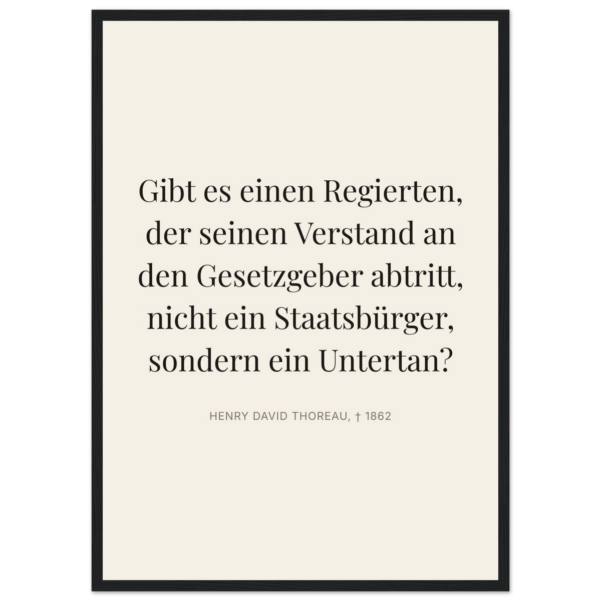 Thores Dunkle Worte in Schweizer Weiss (Klassisches Poster mit Holzrahmen) [Editorial-Beige]