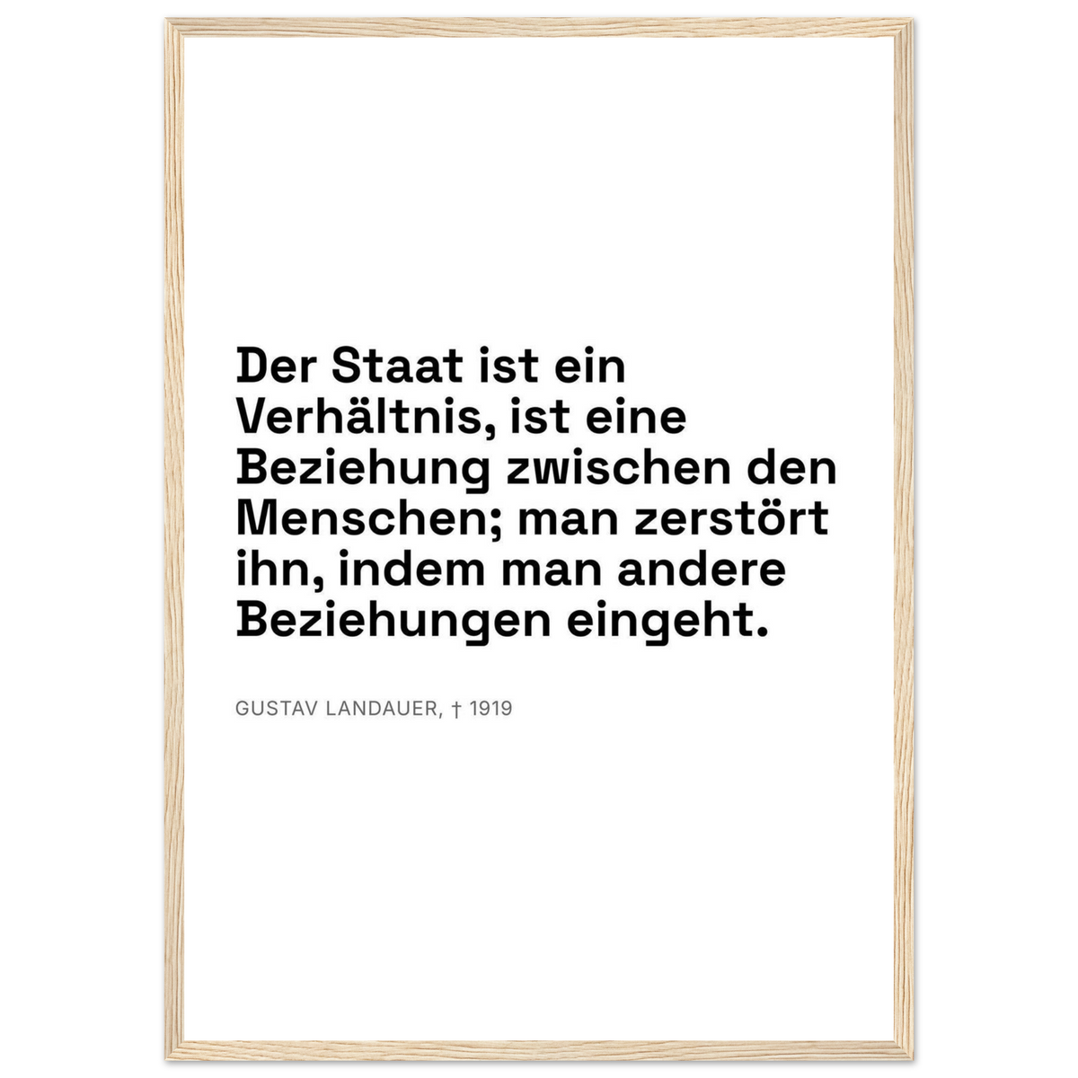 Landauers Reflexionen im Schweizer Weiss (Klassisches Poster mit Holzrahmen)