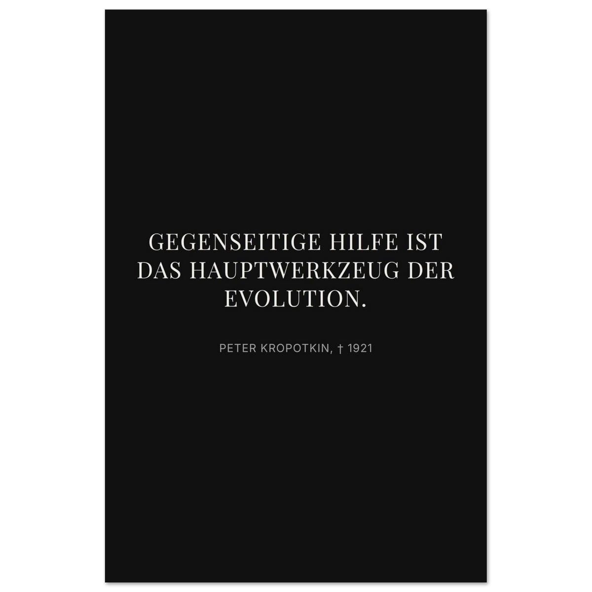 Kroponkins Wege im Dunkeln – Typografie auf Leinwand – Motiv 1 (Premium Poster auf mattem Papier)