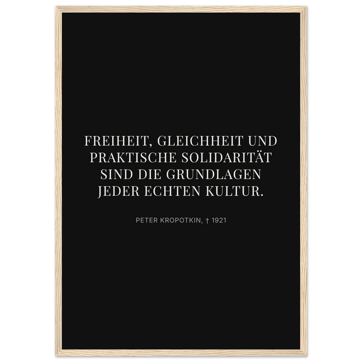 Kroponkins Wege im Dunkeln – Typografie auf Leinwand – Motiv 4 (Klassisches Poster mit Holzrahmen)