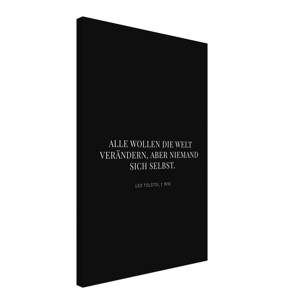 Leo Tolskis Selbstentdeckung in Dunkelschrift – Motiv 1 (Leinwand)