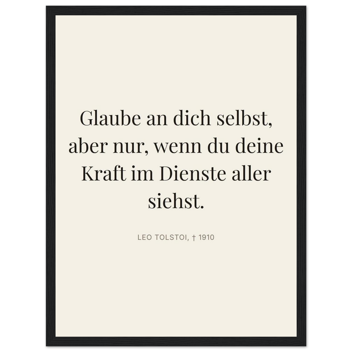Leo Tolskis Wege zum Schweizer Weiss (Klassisches Poster mit Holzrahmen) [Editorial-Beige]