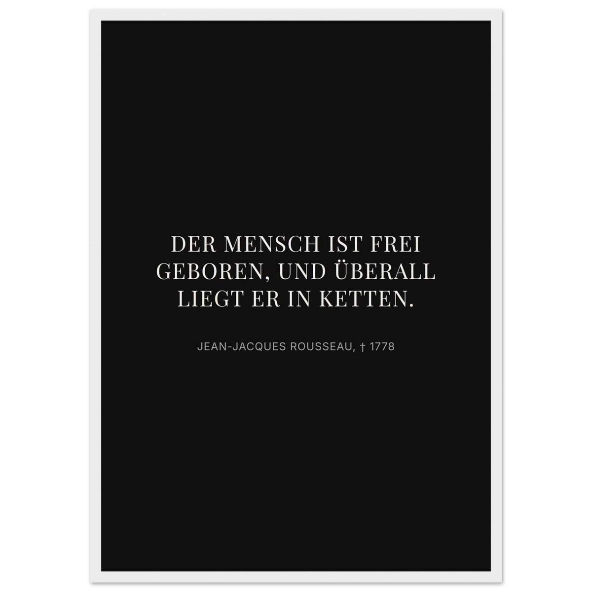 Freiheit im Dunkeln - Typografisches Zitat auf Leinwand (Klassisches Poster mit Holzrahmen)