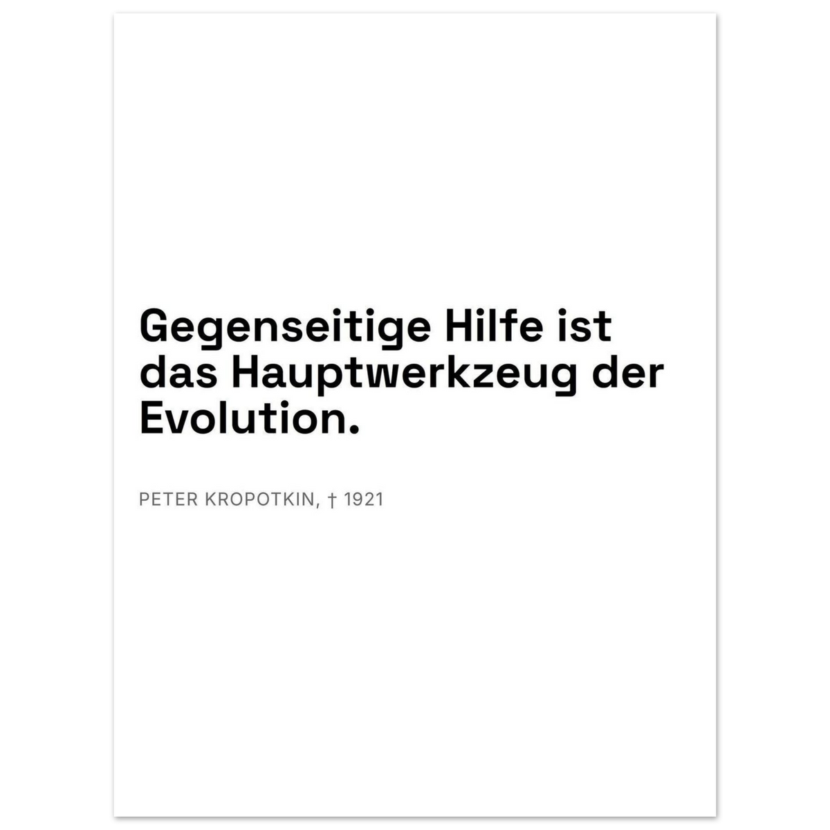 Kroponkins Wege im Dunkeln – Typografie auf Leinwand (Premium Poster auf mattem Papier) [Swiss-Weiß]