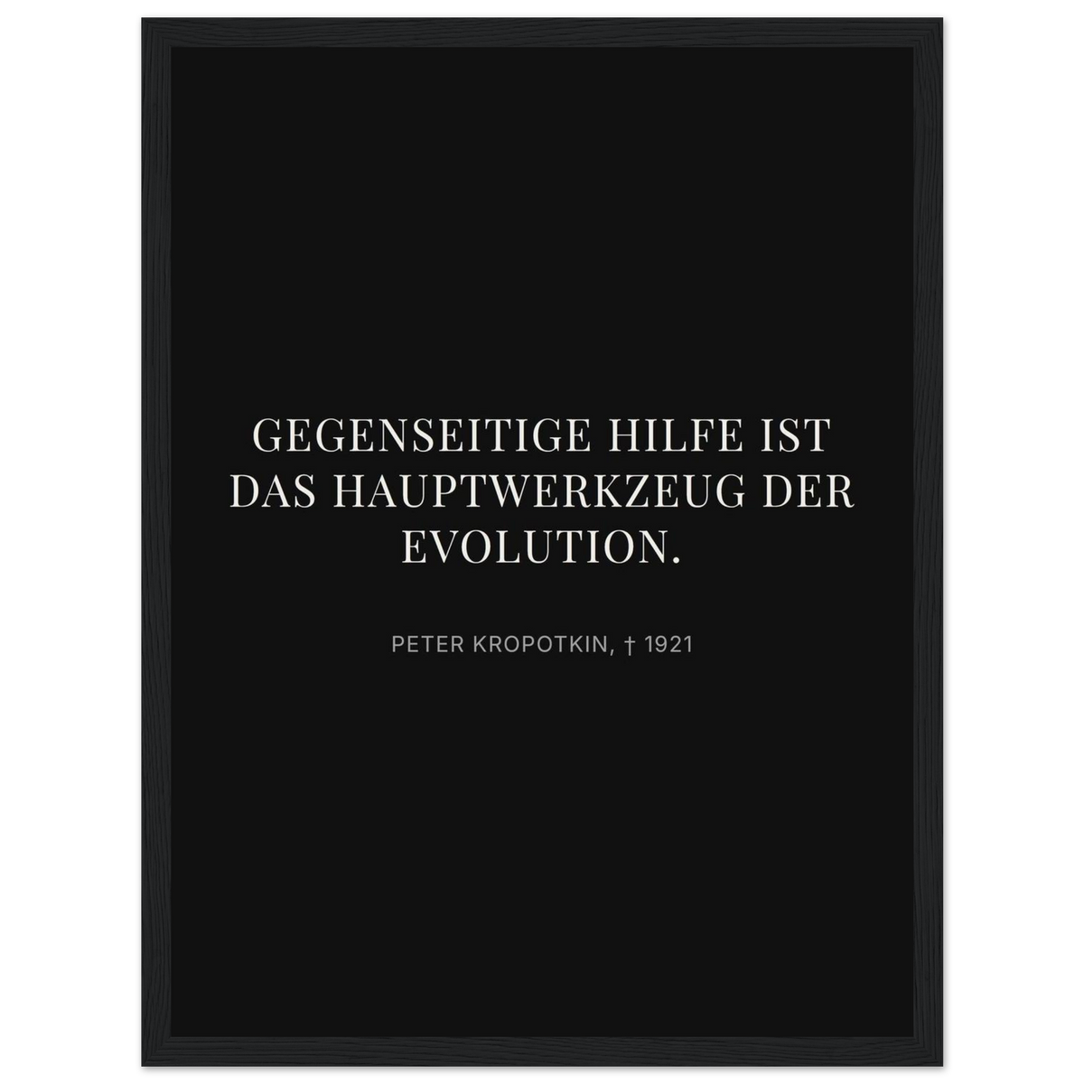 Kroponkins Wege im Dunkeln – Typografie auf Leinwand – Motiv 2 (Klassisches Poster mit Holzrahmen)