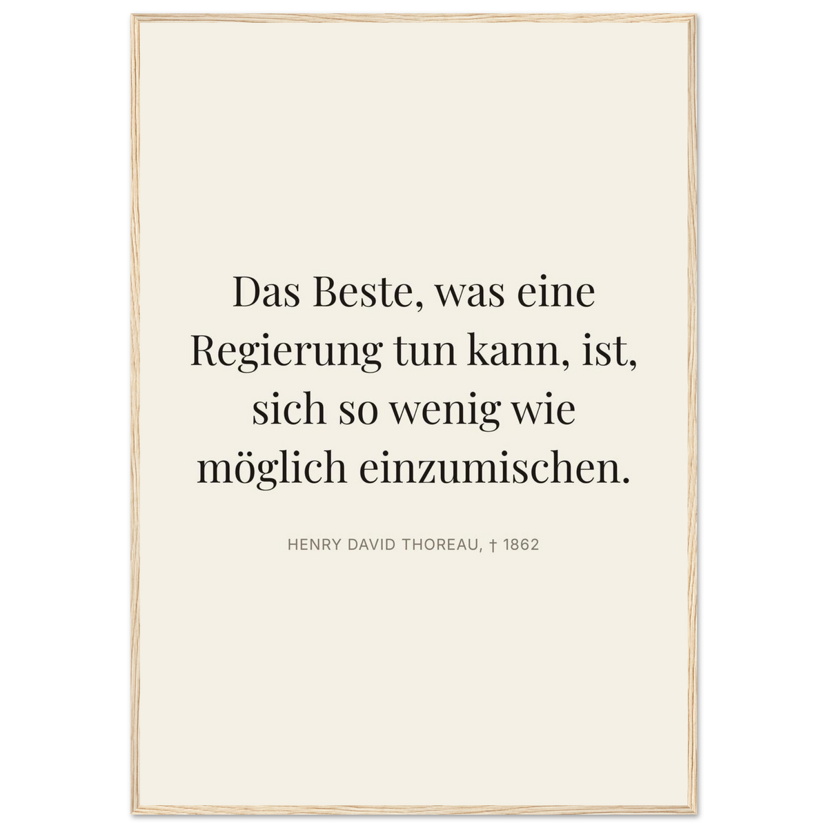 Thores Dunkle Worte im Schweizer Weiss (Klassisches Poster mit Holzrahmen) [Editorial-Beige]
