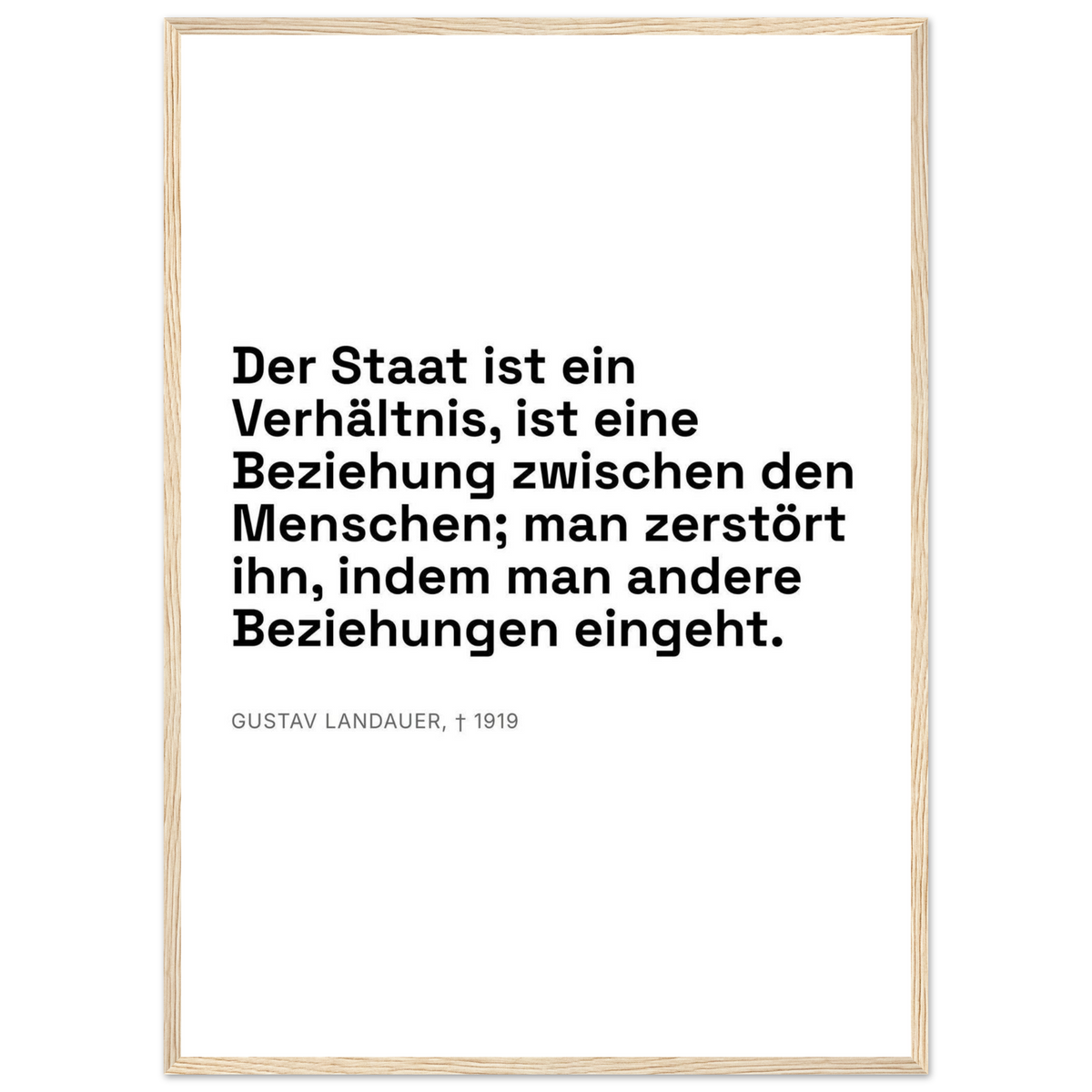 Landauers Reflexionen im Schweizer Weiss (Klassisches Poster mit Holzrahmen)