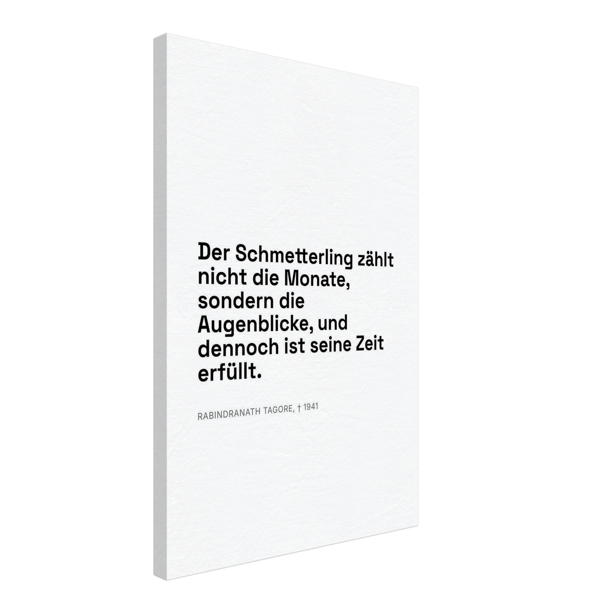 Tagores Erkenntnis im Dunkelschrift-Typografie (Leinwand) [Swiss-Weiß]