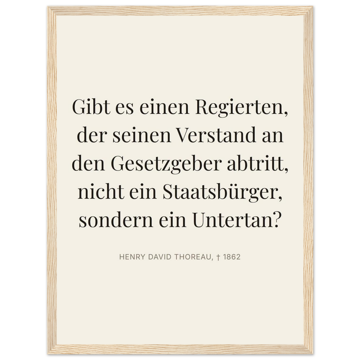 Thores Dunkle Worte in Schweizer Weiss (Klassisches Poster mit Holzrahmen) [Editorial-Beige]