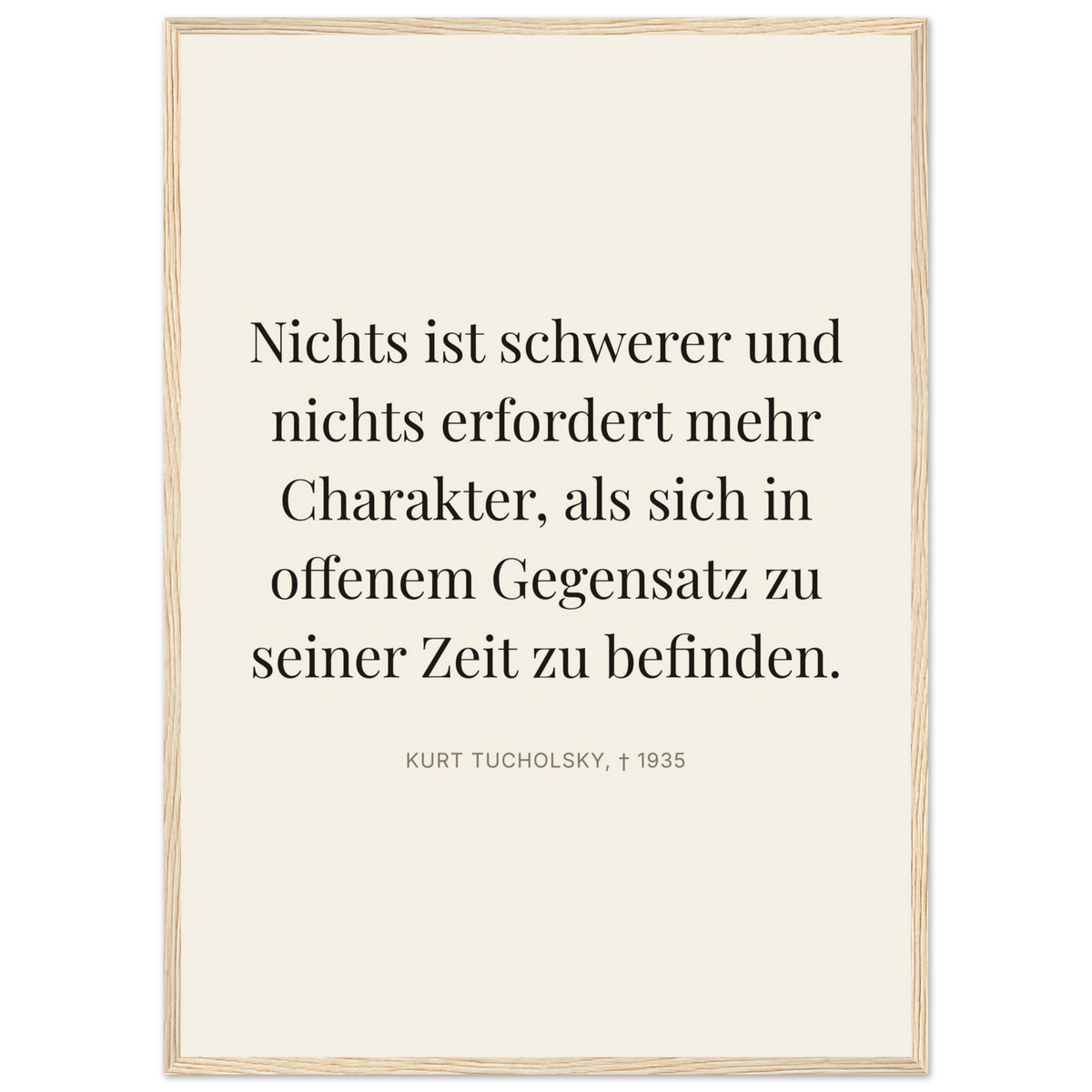 Tuchs Verzweiflung im Schweizer Weiss (Klassisches Poster mit Holzrahmen) [Editorial-Beige]