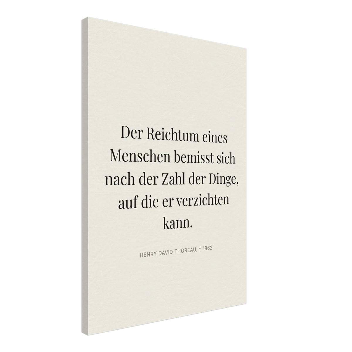 Thores Wege zum Reichtum - Typografisches Zitat in Bauhaus-Stil (Leinwand) [Editorial-Beige]