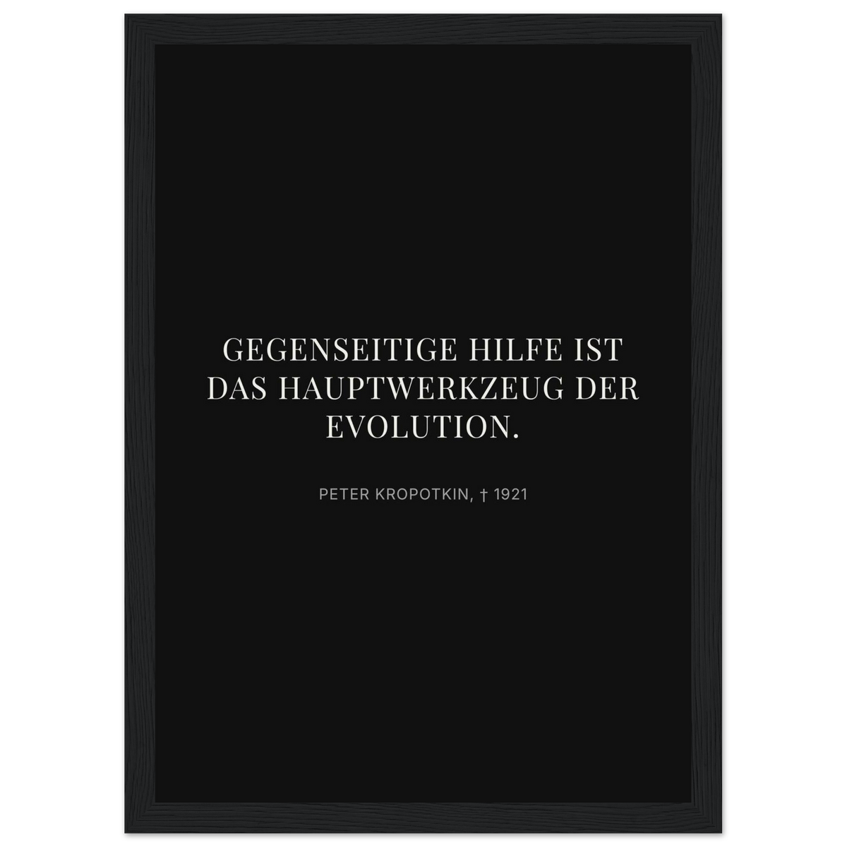 Kroponkins Wege im Dunkeln – Typografie auf Leinwand – Motiv 2 (Klassisches Poster mit Holzrahmen)