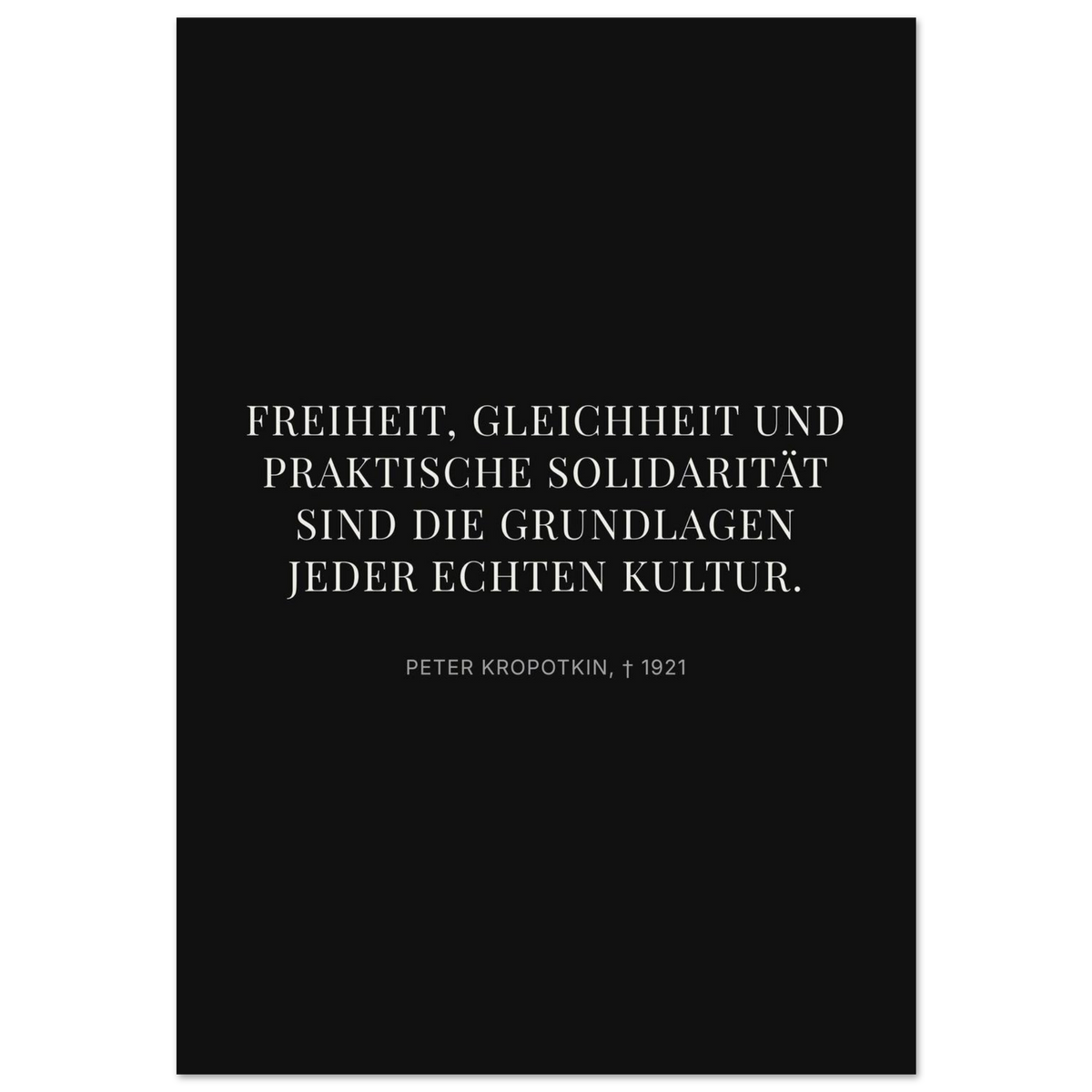 Kroponkins Wege im Dunkeln – Typografie auf Leinwand – Motiv 4 (Premium Poster auf mattem Papier)
