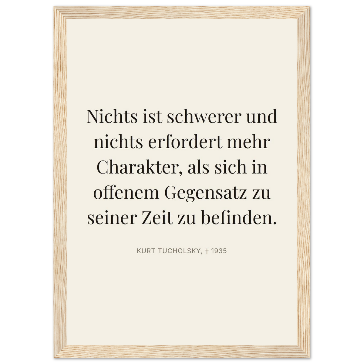 Tuchs Verzweiflung im Schweizer Weiss (Klassisches Poster mit Holzrahmen) [Editorial-Beige]