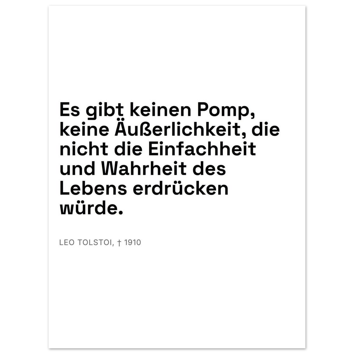 Leo Tolskis Glaube im Schweizer Weiss – Motiv 3 (Premium Poster auf mattem Papier)