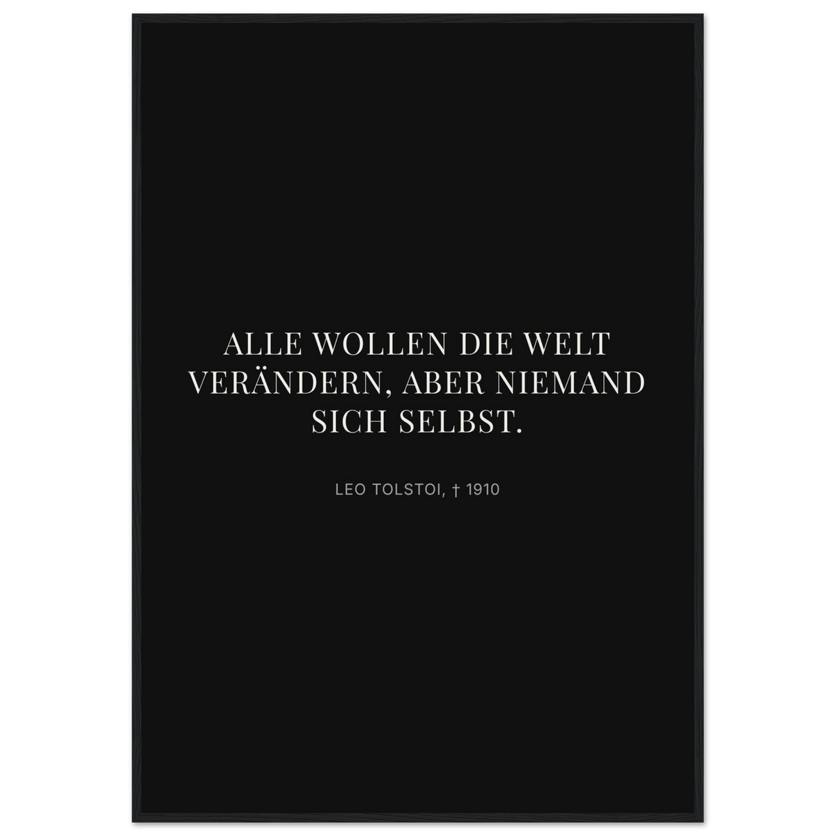 Leo Tolskis Selbstentdeckung in Dunkelschrift – Motiv 2 (Klassisches Poster mit Holzrahmen)