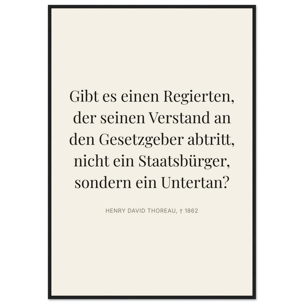 Thores Dunkle Worte in Schweizer Weiss (Klassisches Poster mit Holzrahmen) [Editorial-Beige]