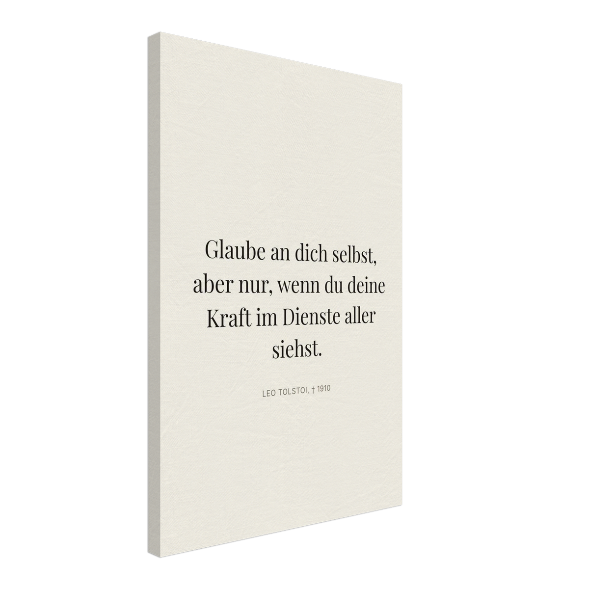 Leo Tolskis Wege zum Schweizer Weiss (Leinwand) [Editorial-Beige]