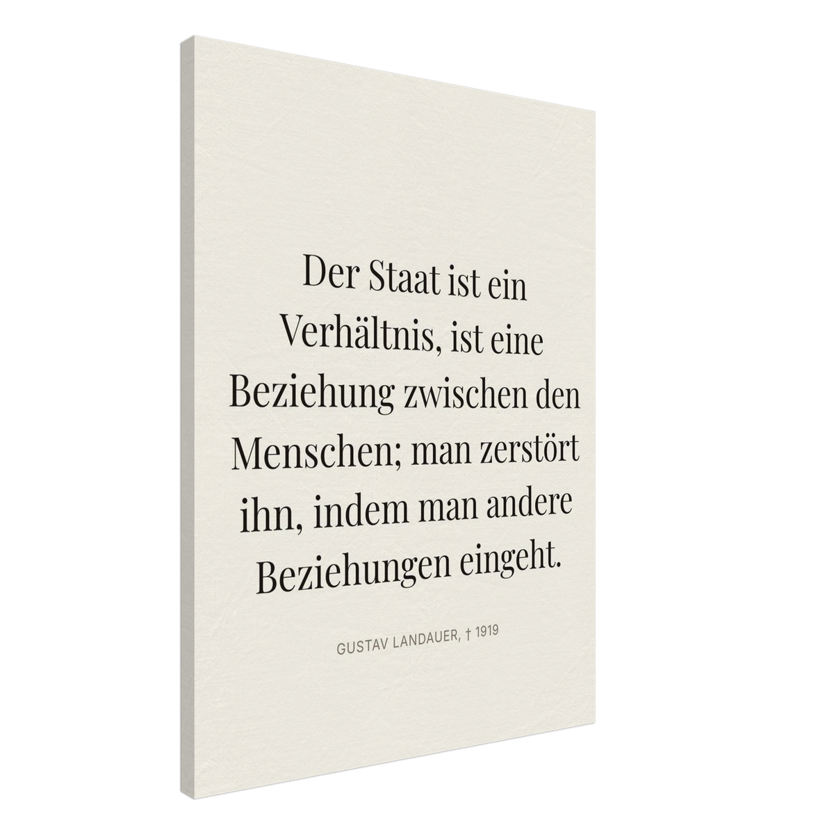 Gustavs Dunkle Wege – Typografie auf Leinwand (Leinwand) [Editorial-Beige]