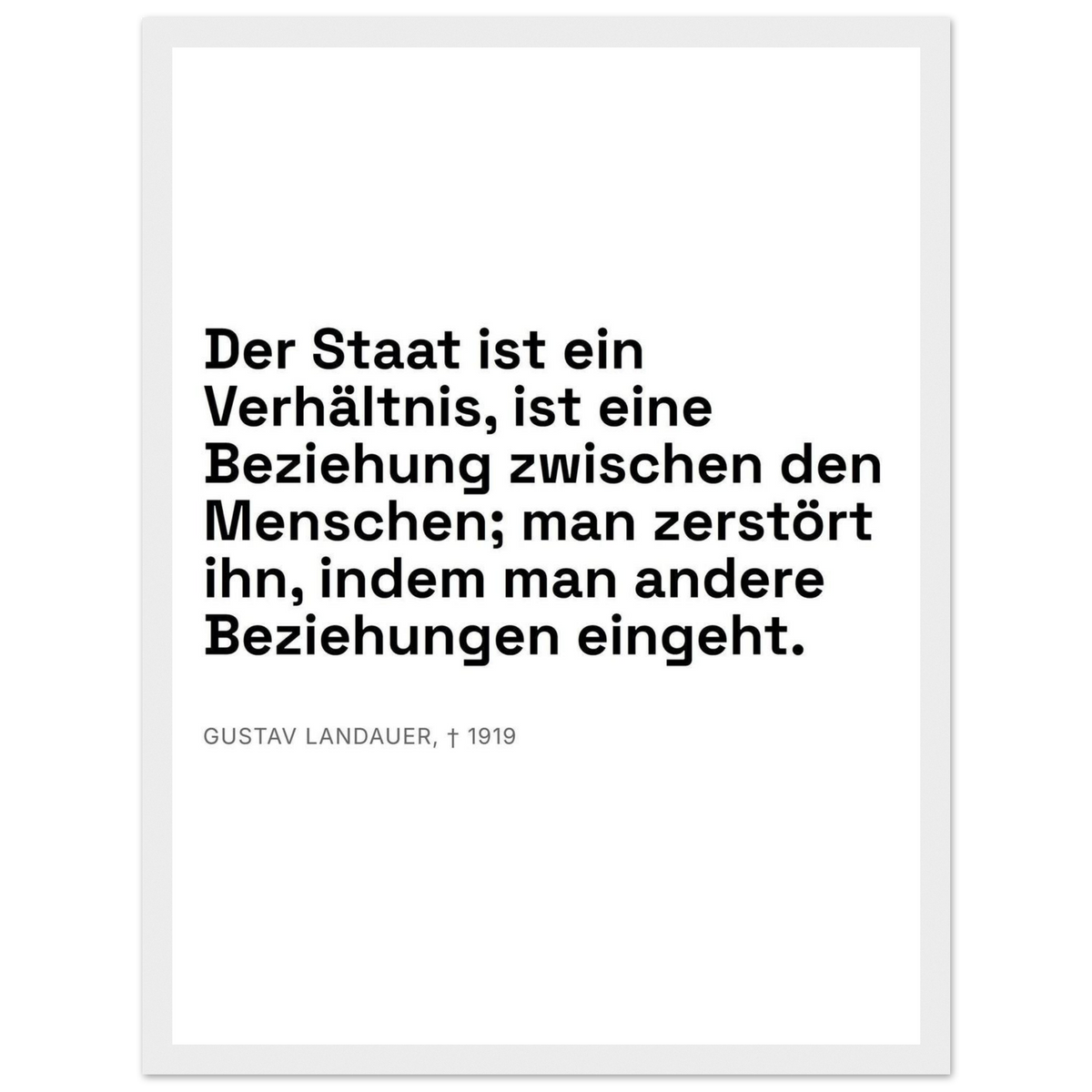 Landauers Reflexionen im Schweizer Weiss (Klassisches Poster mit Holzrahmen)