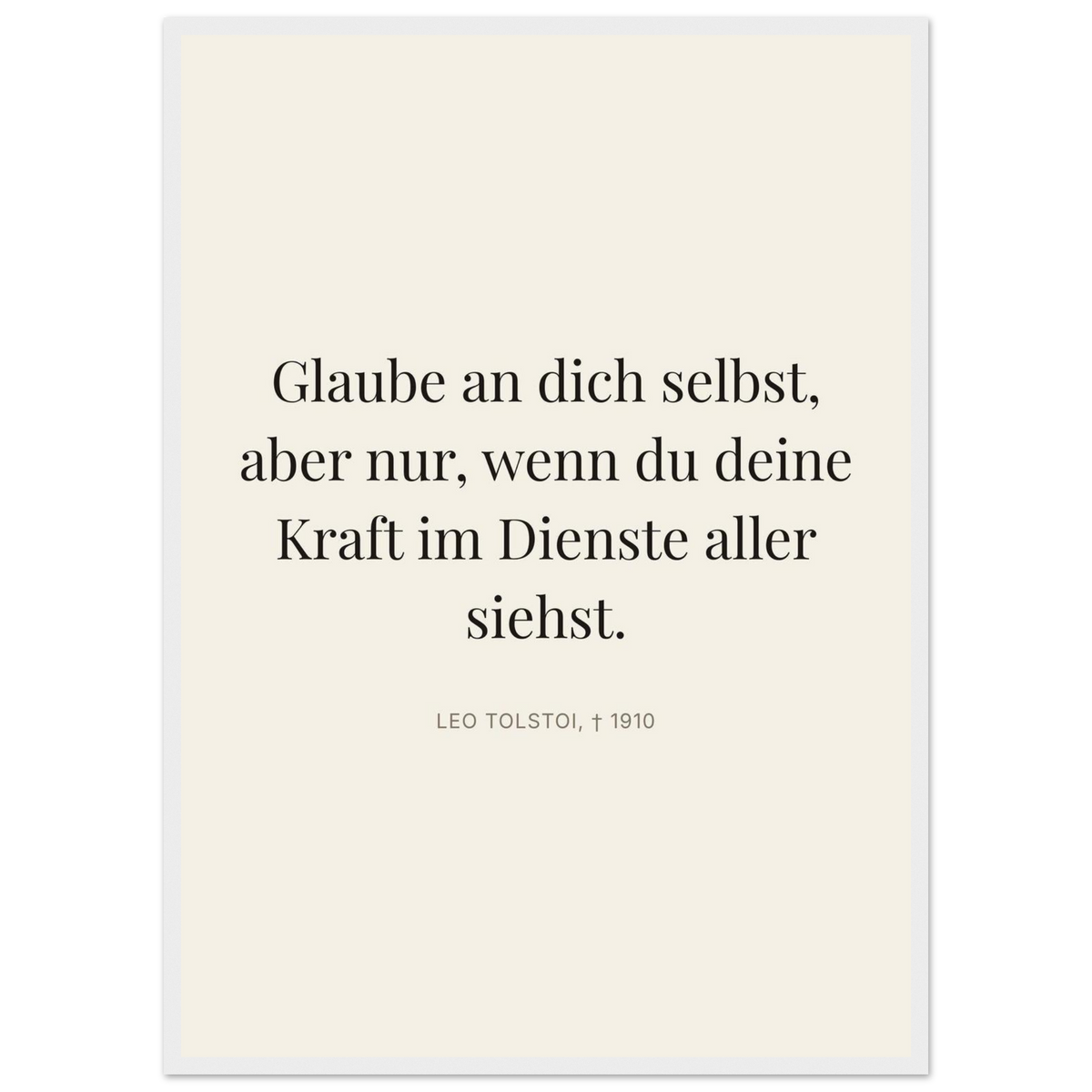 Leo Tolskis Wege zum Schweizer Weiss (Klassisches Poster mit Holzrahmen) [Editorial-Beige]