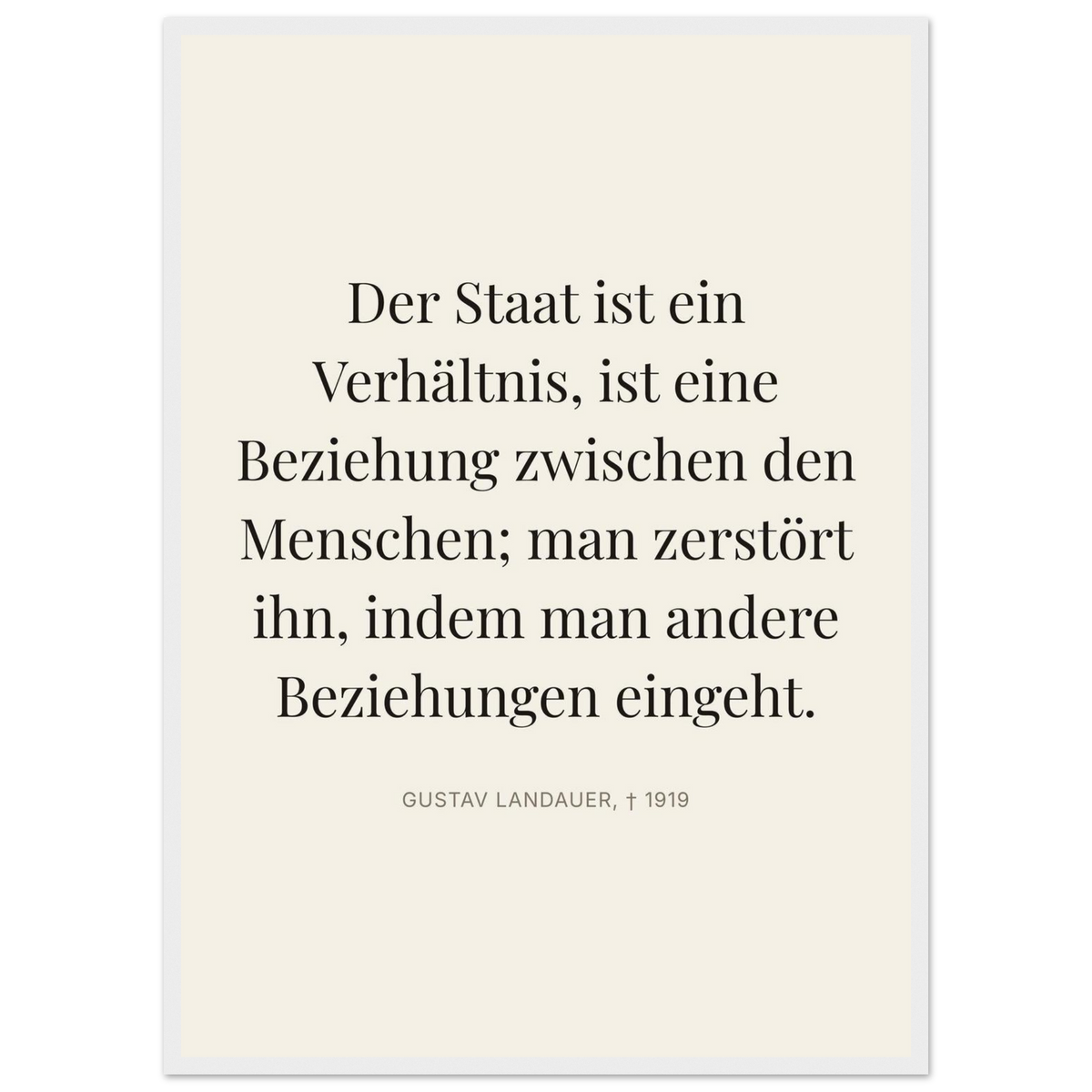 Gustavs Dunkle Wege – Typografie auf Leinwand (Klassisches Poster mit Holzrahmen) [Editorial-Beige]
