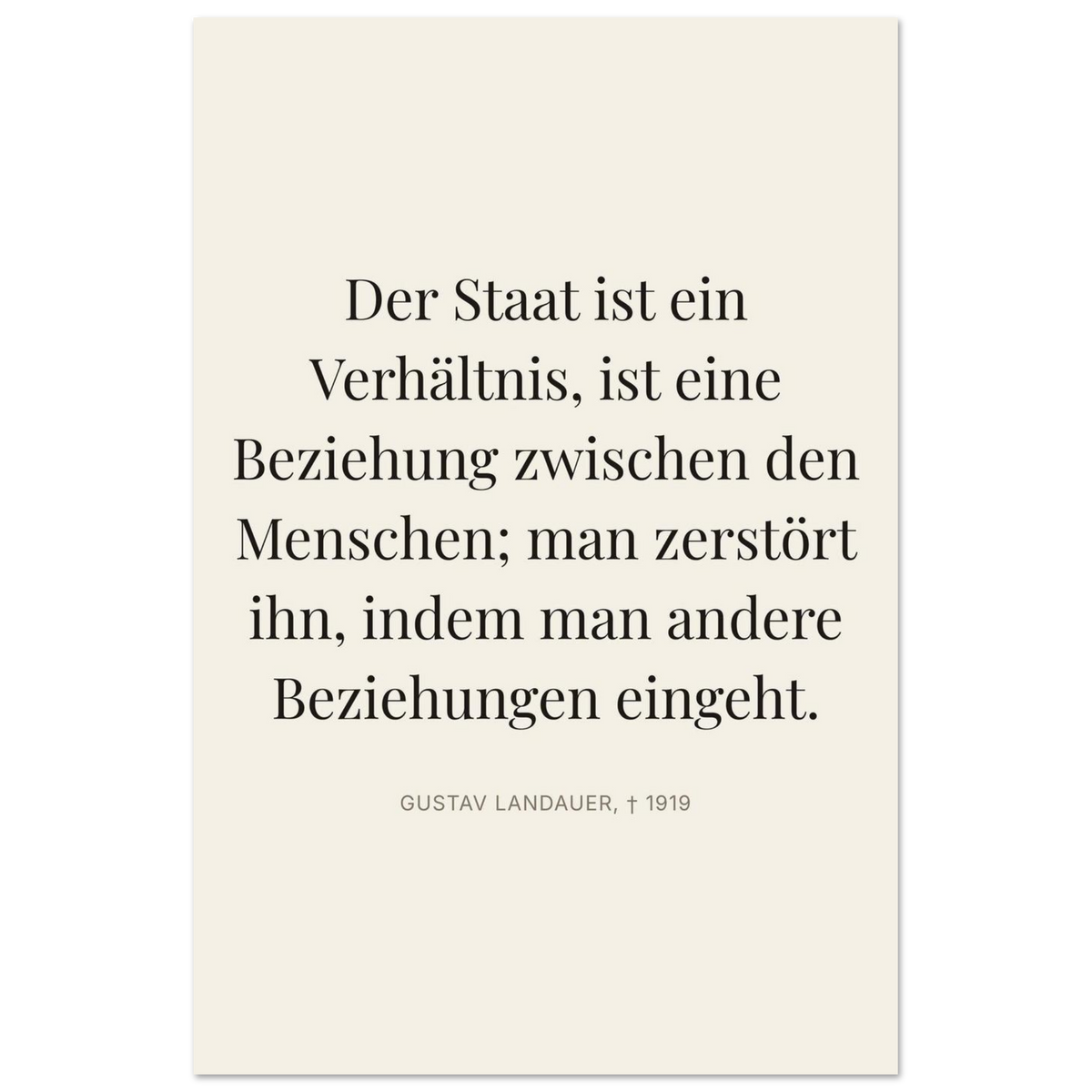 Gustavs Dunkle Wege – Typografie auf Leinwand (Premium Poster auf mattem Papier) [Editorial-Beige]