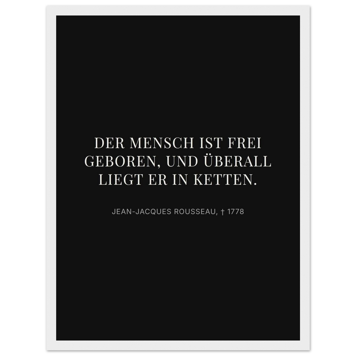 Freiheit im Dunkeln - Typografisches Zitat auf Leinwand (Klassisches Poster mit Holzrahmen)