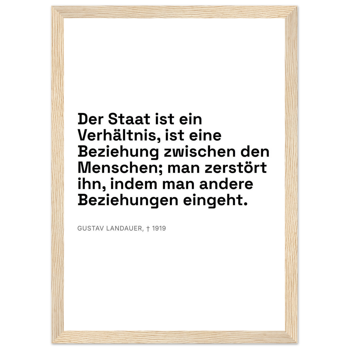 Landauers Reflexionen im Schweizer Weiss (Klassisches Poster mit Holzrahmen)