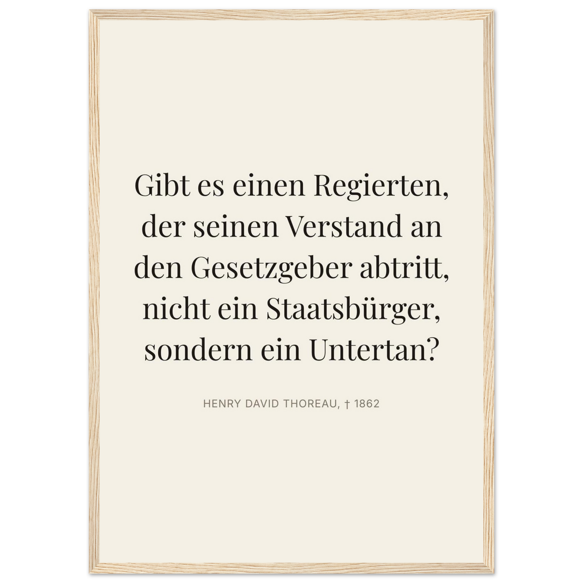 Thores Dunkle Worte in Schweizer Weiss (Klassisches Poster mit Holzrahmen) [Editorial-Beige]