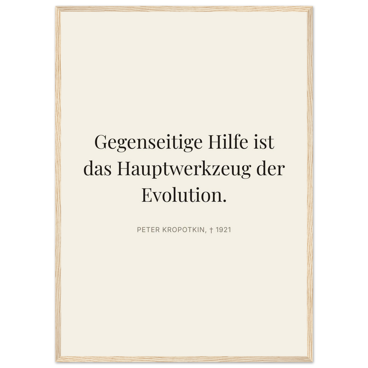 Kroponkins Wege im Dunkeln – Typografie auf Leinwand (Klassisches Poster mit Holzrahmen) [Editorial-Beige]