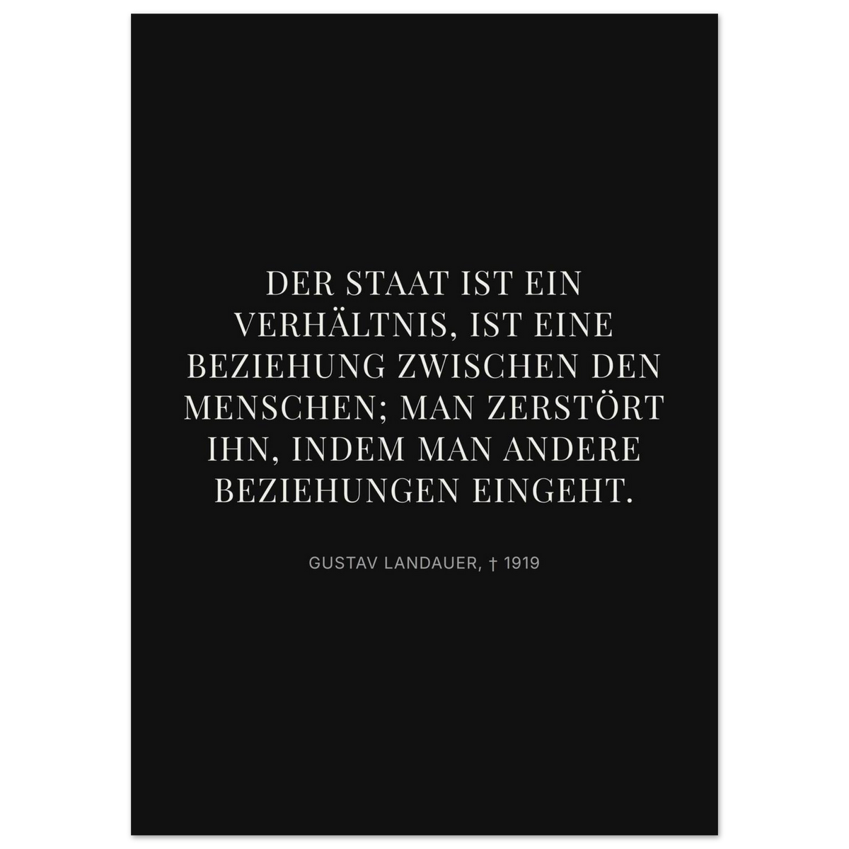 Gustavs Dunkle Wege – Typografie auf Leinwand (Premium Poster auf mattem Papier) [Display-Dunkel]