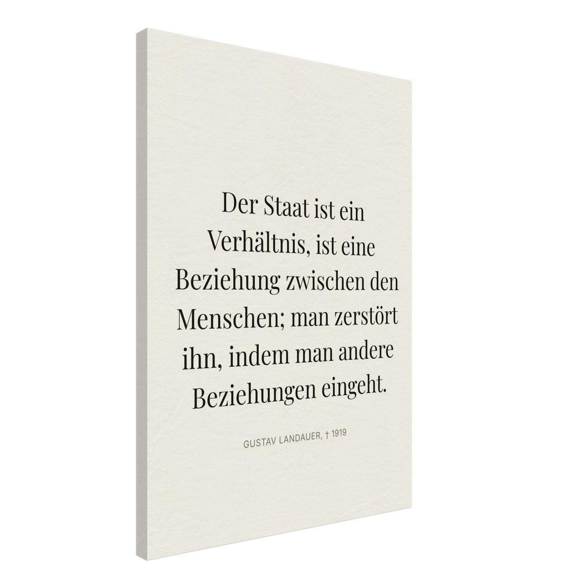 Gustavs Dunkle Wege – Typografie auf Leinwand (Leinwand) [Editorial-Beige]