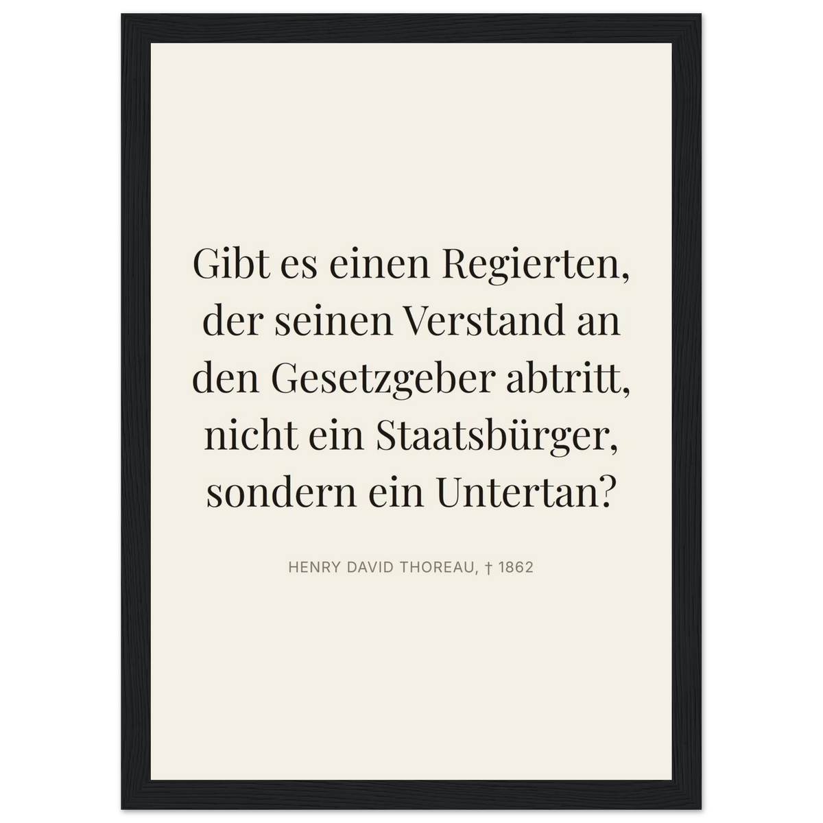 Thores Dunkle Worte in Schweizer Weiss (Klassisches Poster mit Holzrahmen) [Editorial-Beige]