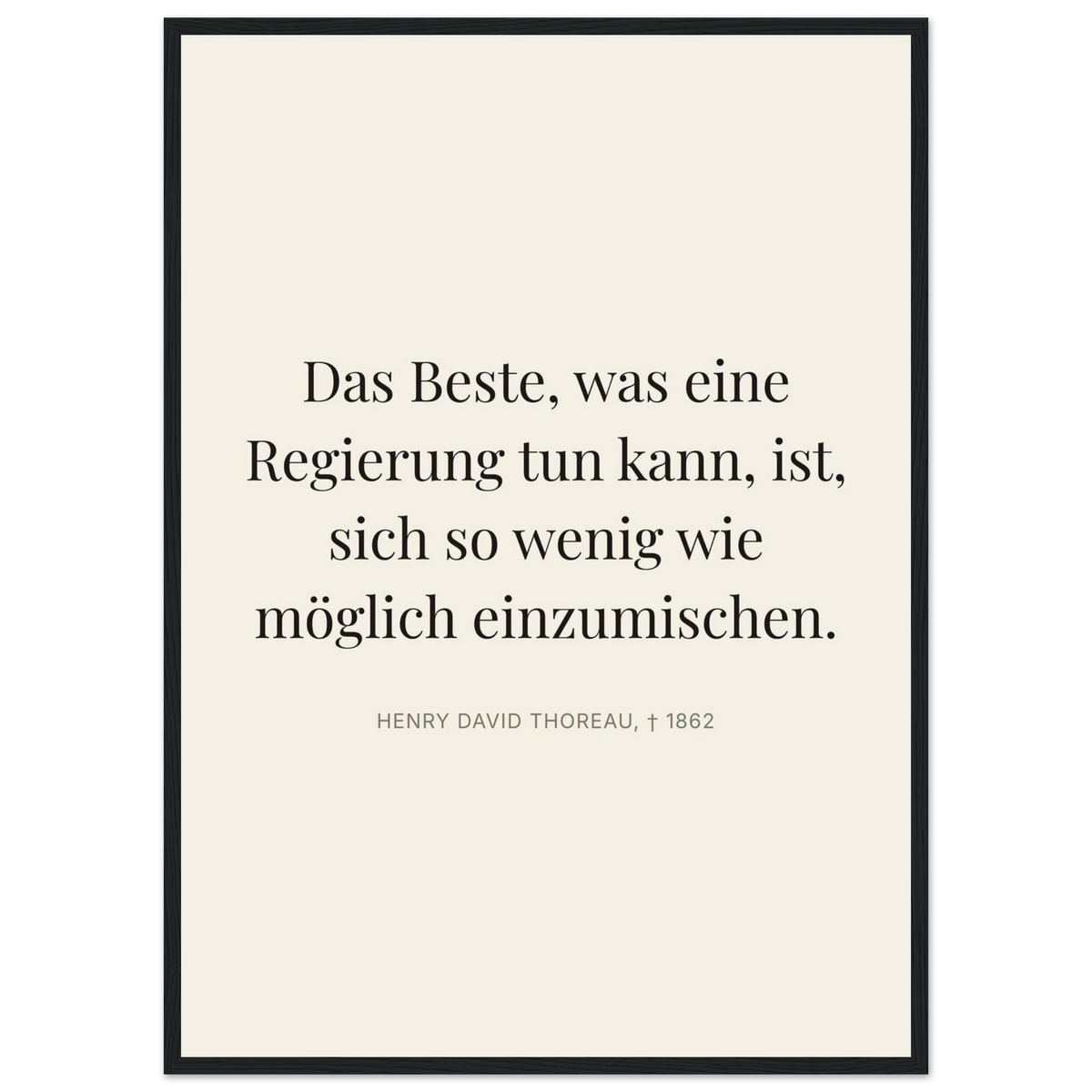 Thores Dunkle Worte im Schweizer Weiss (Klassisches Poster mit Holzrahmen) [Editorial-Beige]